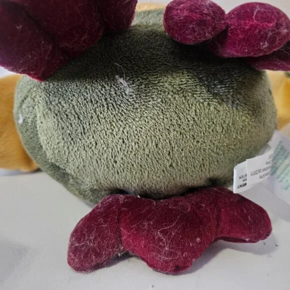 Lambs Ivy Enchanted Forest Owl Plush Toy 14  Soft Stuffed Green Yellow Burgundy - Picture 8 of 8